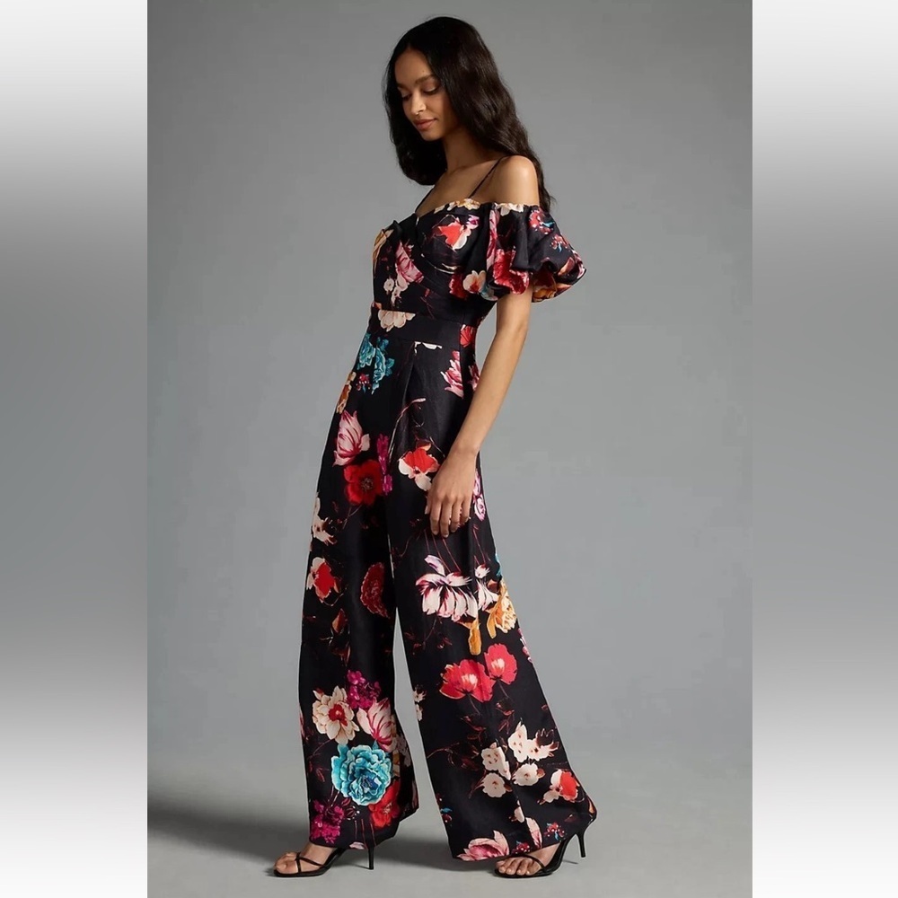 Ranna Gill x Anthropologie off-the-shoulder floral jumpsuit. Small.